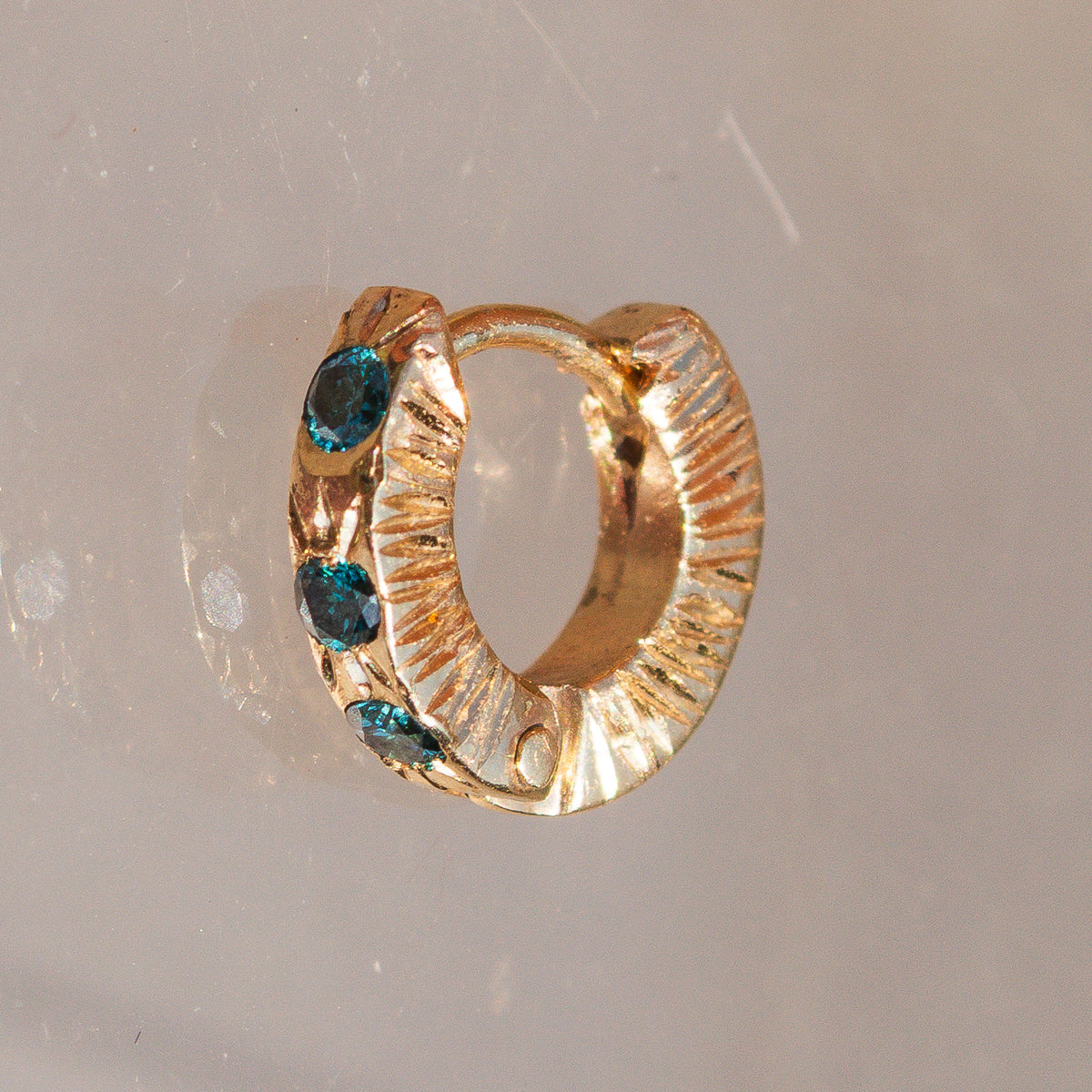 Diamond Engraved Clicker Hoops