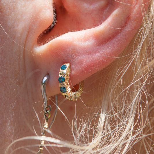 Diamond Engraved Clicker Hoops