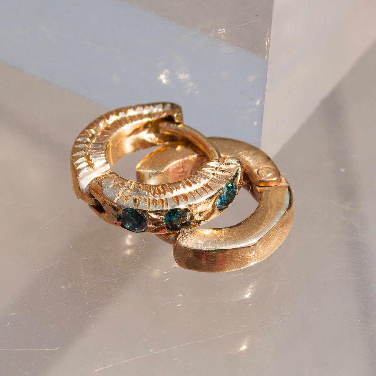 Diamond Engraved Clicker Hoops